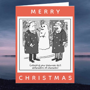 Carte Avocats légaux et un Snowman Cartoon Noël