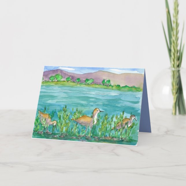 Carte Avocet Lake Shore Birds Joyeux anniversaire (Devant)