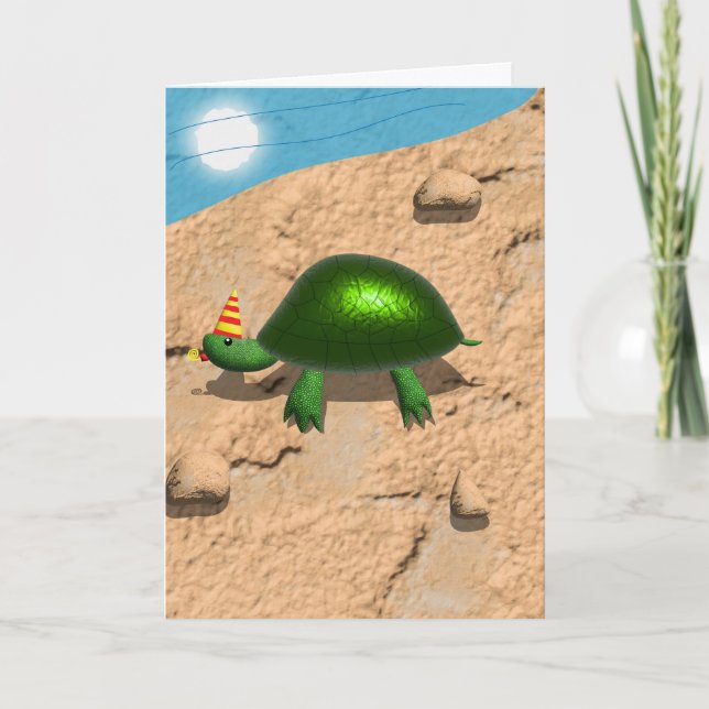 Carte Avoir un anniversaire à la Tortue (Devant)