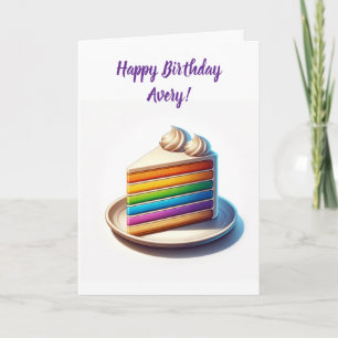 Carte Avoir un anniversaire fabuleux   Rainbow Cake