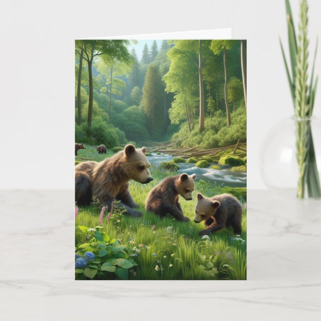 Carte Avoir un anniversaire heureux pour les ours (Devant)