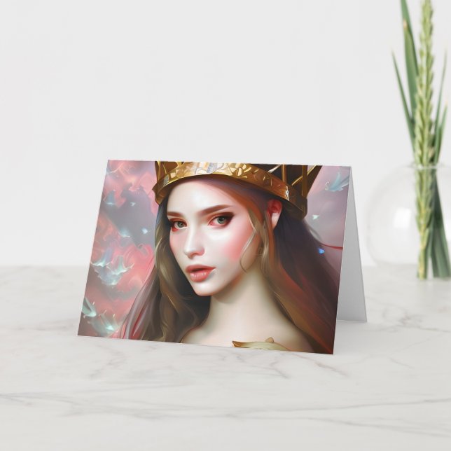 Carte Avoir un anniversaire magique | Jolie femme Ethere (Devant)
