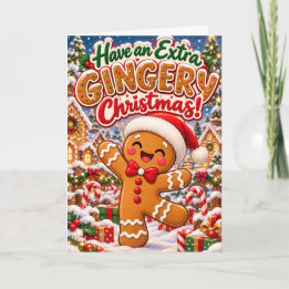 Carte Avoir un Noël extra-gingembre – Gingembre drôle