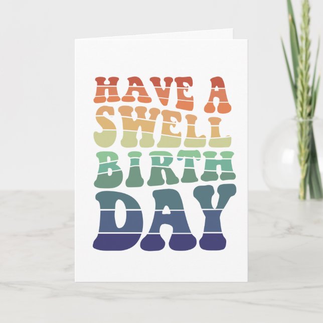 Carte Avoir une houle Anniversaire moderne des tons arc- (Devant)