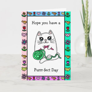 Carte Avoir une journée Purr-fect   Amitié pour chats