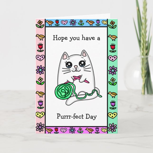 Carte Avoir une journée Purr-fect | Amitié pour les chat (Devant)