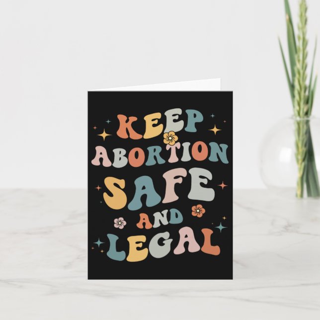 Carte Avortement Safe &amp; Feminist juridique Pro Choic (Devant)