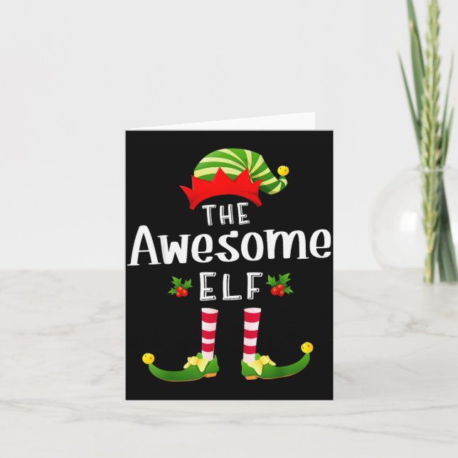 Carte Awesome Christmas Elf Matching Pajama X-mas Party  (Devant)