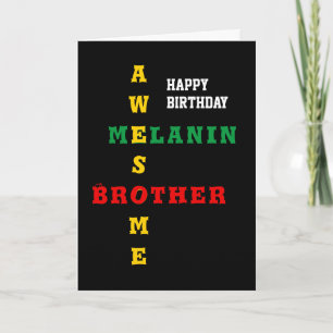 Carte Awesome Melanin Brother Joyeux Anniversaire