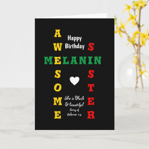 Carte Awesome Melanin Soeur Christian Joyeux Anniversair