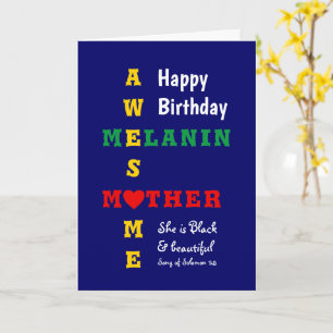 Carte Awesome Mère Melanin Christian Joyeux Anniversaire