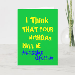 Carte Awesome Opossum Anniversaire