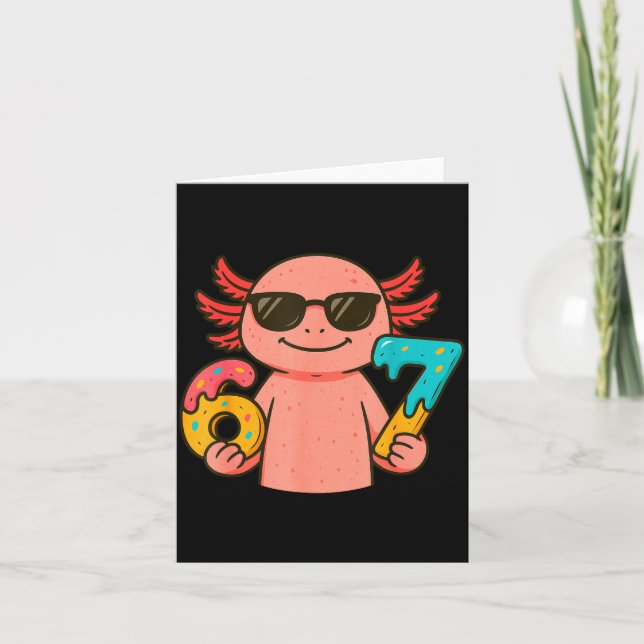 Carte Axolotl 67 Meme Six Seven Funny Ice Cream Drip  (Devant)