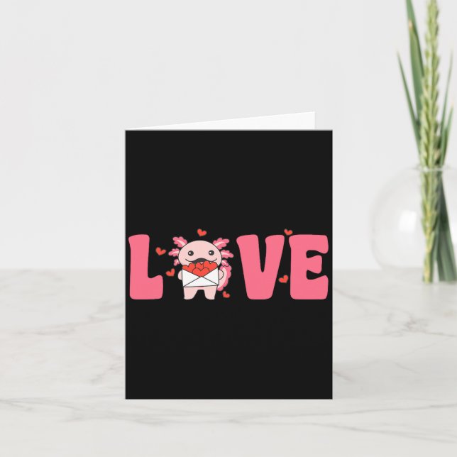 Carte Axolotl Animals With Hearts Love Premium Tri-blend (Devant)