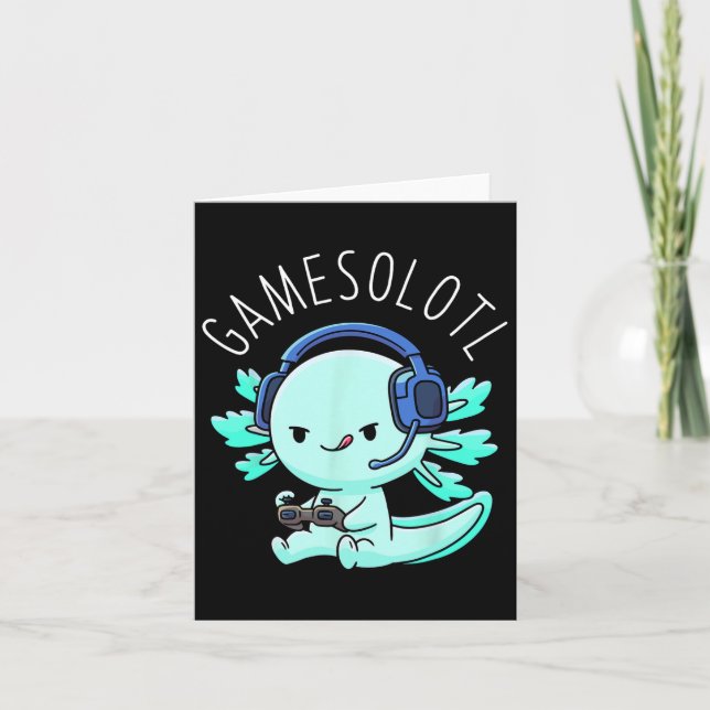 Carte Axolotl Gamer Anime Cadeaux Kawaii garçons filles (Devant)