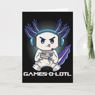 Carte Axolotl Jouant Aux Jeux Vidéo Sur Console Gamesolo