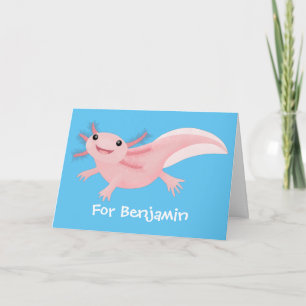Carte axolotl rose pâle