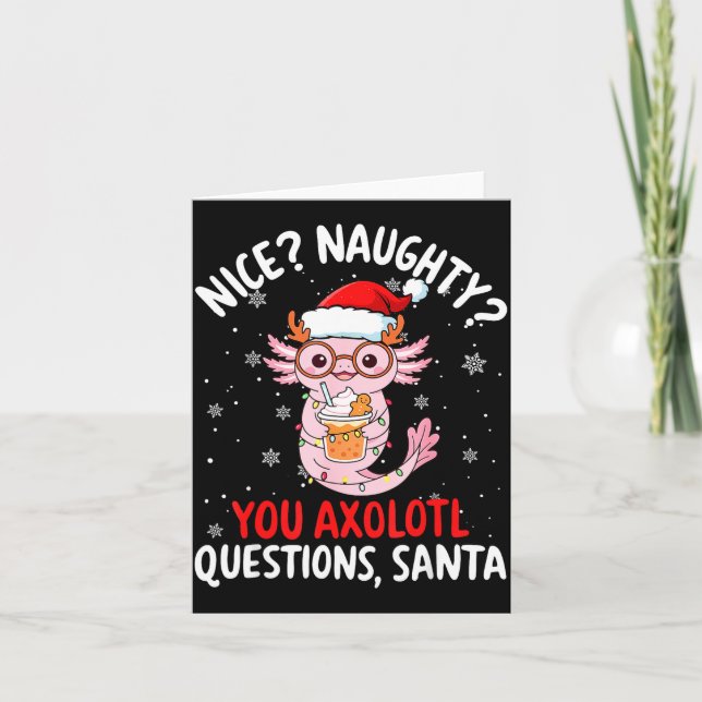 Carte Axolotl Santa Hat Axolotl Questions Christmas Boys (Devant)