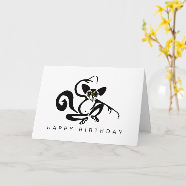 Carte AYE-AYE - Animaux sauvages - Nature - Vert (Fleur jaune)