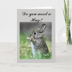 Carte Ayez besoin d'un lapin d'étreinte