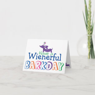 Carte Ayez un Barkday Birthday Wiener Dog Note