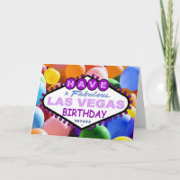 Ayez Un Fabuleux Las Vegas Birthday Balloons -Card