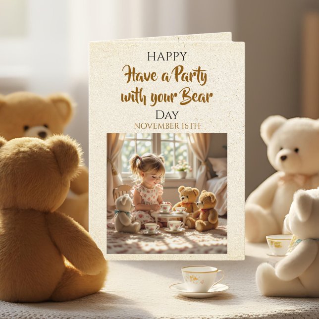 Carte Ayez une fête avec vos ours jour | 16 novembre (Créateur téléchargé)