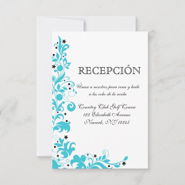 Carte Azul Y Blanco Tarjeta de réception (Devant)