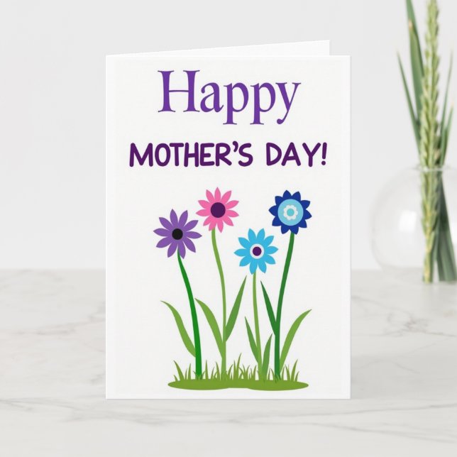 Carte Azure Blooms Mothers Card (Devant)