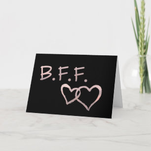 Carte B F avec Coeurs liés Meilleurs amis pour toujours