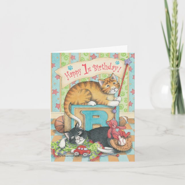 Carte B & T #54B Note d'anniversaire pour le premier gar (Devant)