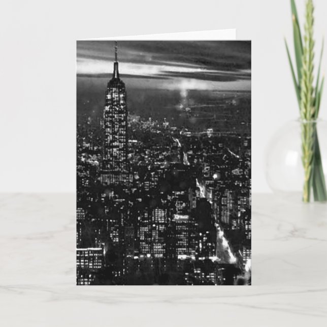 Carte B&W New York City la nuit (Devant)