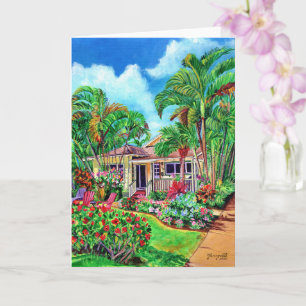 Carte Baby Beach Bungalow Hawaiian Vacances House Card