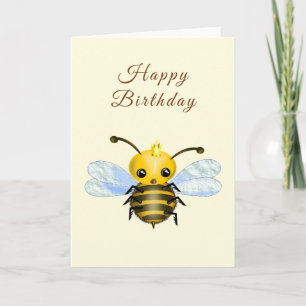 Carte Baby Birthday Card Queen Bee - Votre nom