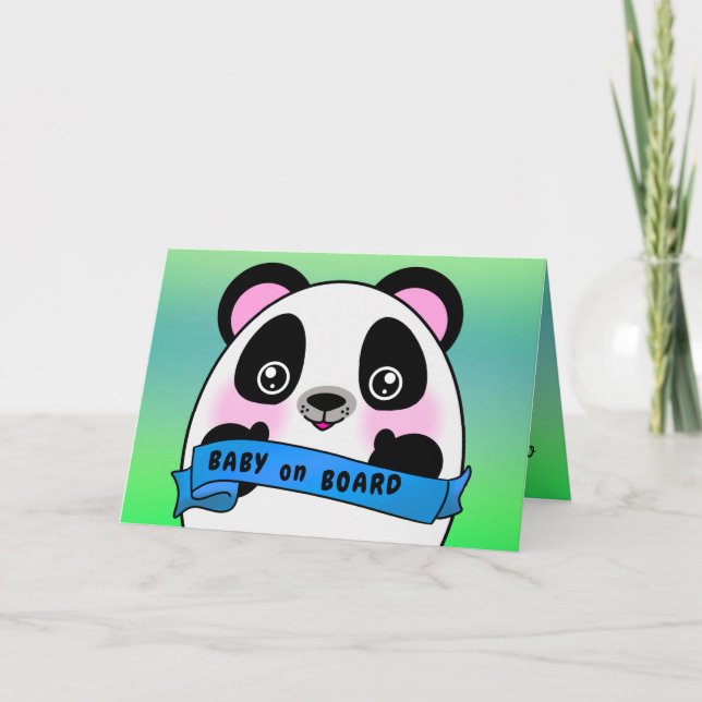 Carte Baby Board Félicitations Birth Wish Happy Panda (Devant)