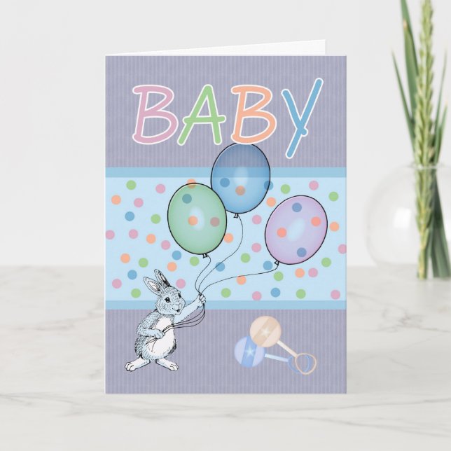 Carte Baby Boy félicitations nouveau bébé (Devant)
