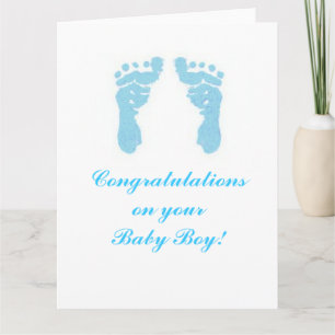 Carte "Baby Boy Footprints" Big 8,5"x11"