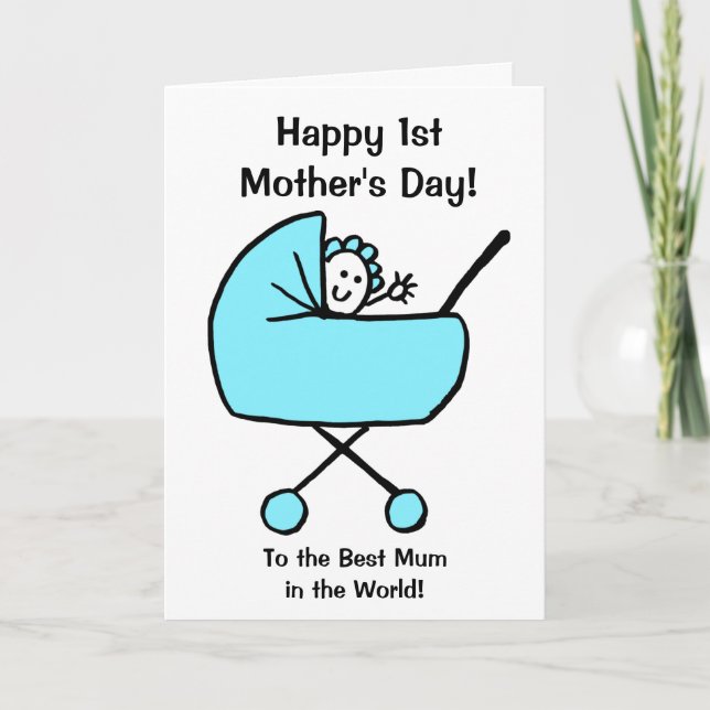 Carte Baby Boy Happy First Mother's Day (Devant)