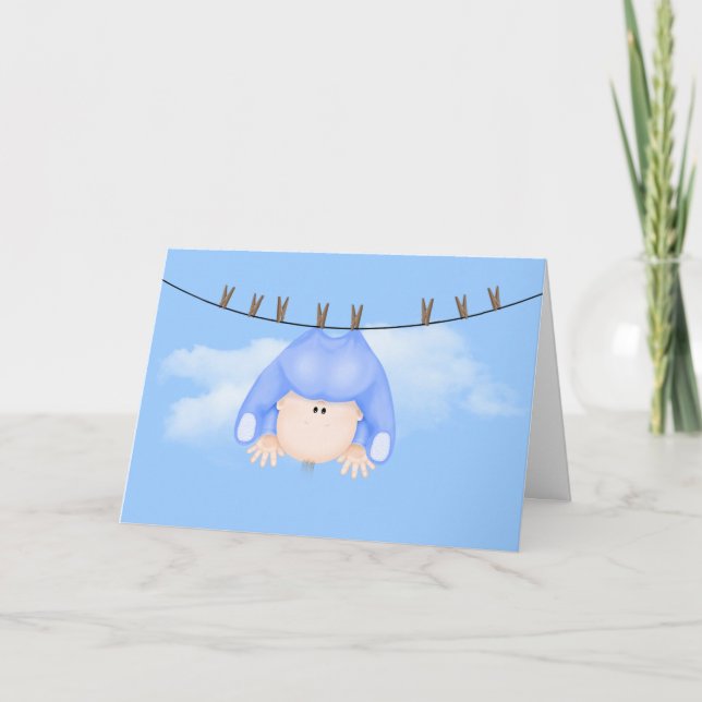 Carte Baby Boy sur Clothesline (Devant)