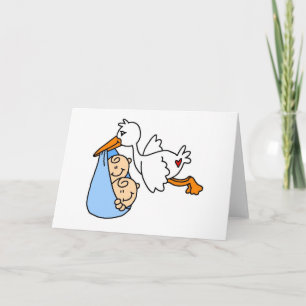 Carte Baby Boy Twins avec Stork
