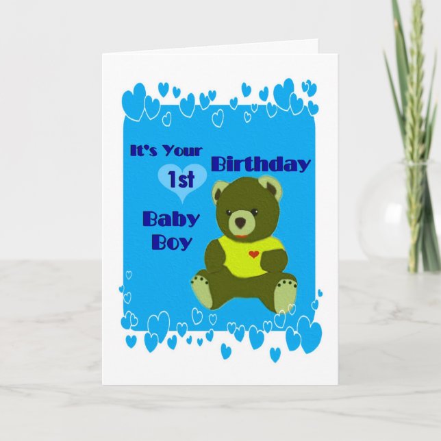 Carte Baby Boys 1er anniversaire (Devant)