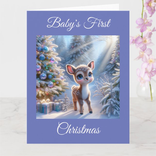 Carte Baby Deer Premier Noël (Orchidée)