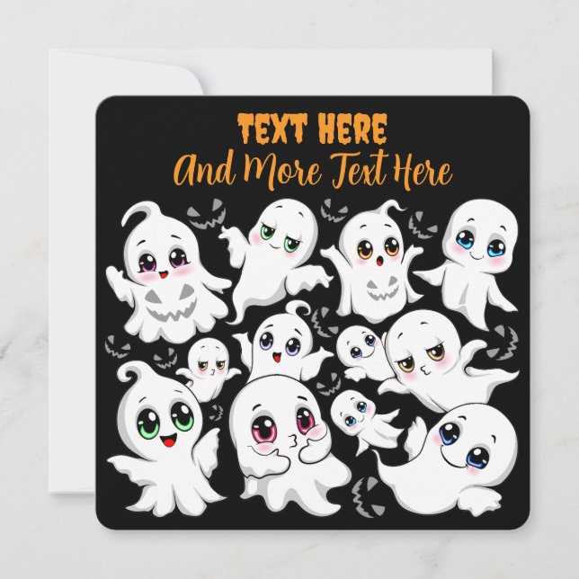 Carte Baby Ghosts Éffrayant mignon Halloween humeur (Devant)