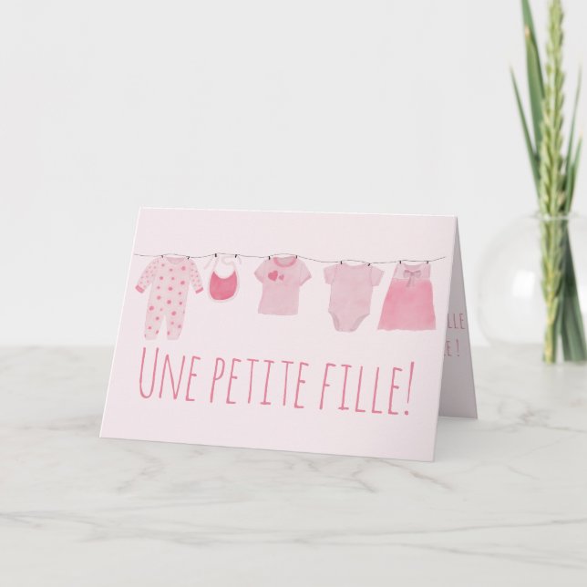 Carte Baby Girl Félicitations françaises (Devant)