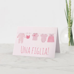 Carte Baby Girl Félicitations italiennes