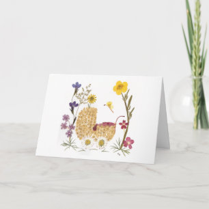Carte Baby Girl Pressé Fleurs Design