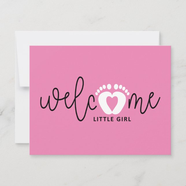 Carte Baby meisje est geboren. geboortekaartjes. kaart (Devant)