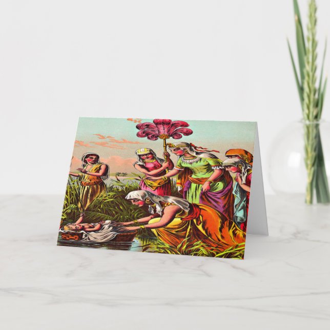 Carte Baby Moses at the river Greeting card 2 (Devant)
