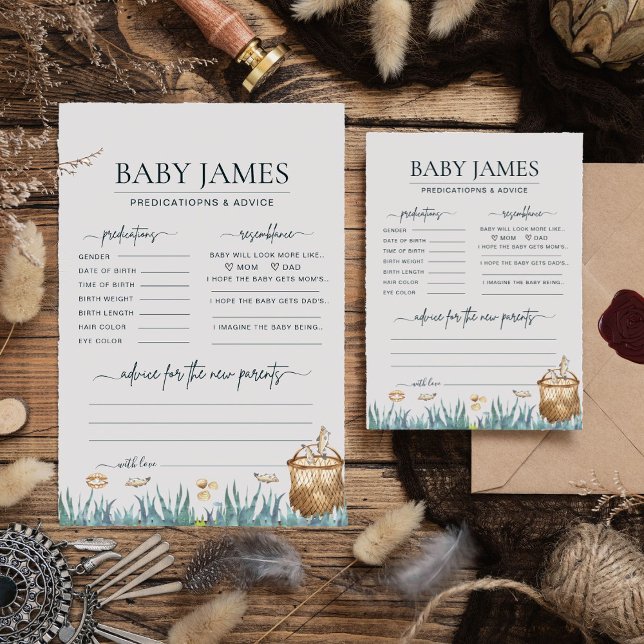Carte Baby Predictions Reel amusant Baby shower de pêche (Créateur téléchargé)