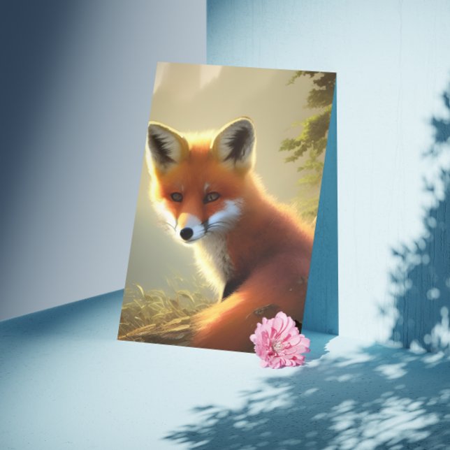 Carte Baby Red Fox Wildlife Portrait Card (Créateur téléchargé)